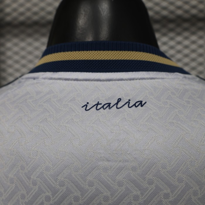 Player Version 2026 Italy Away White  Long Sleeve Jersey