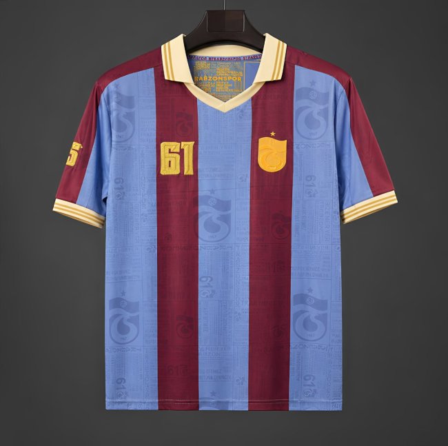 26/27 Trabzonspor Retro-Inspired Taraftar Premium Burgundy Blue Jersey
