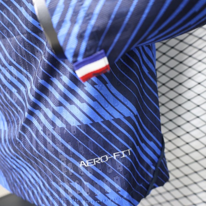 Player Version 2026 France Home Blue  Polo Collar Long Sleeve Jersey