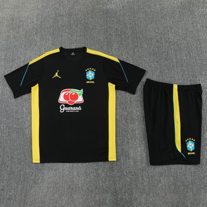 2026 Brazil Black Short Sleeve + Soccer Shorts