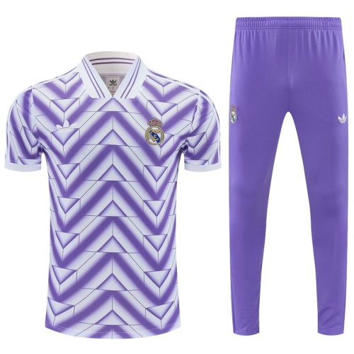26/27 Real Madrid Purple Short Sleeve Tracksuit + Long Pants