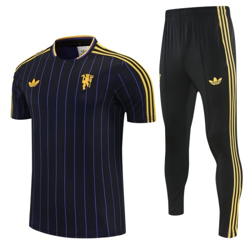 26/27 Manchester United Black Short Sleeve Tracksuit + Long Pants