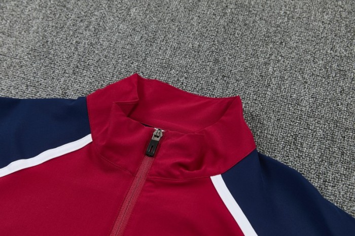 2026 England Red & Navy Blue Full Zipper Jacket Tracksuit + Long Pants