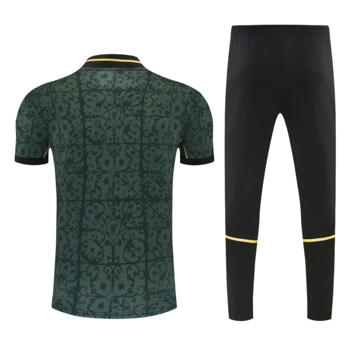 26/27 Liverpool Dark Green  Short Sleeve Tracksuit +  Black Long Pants