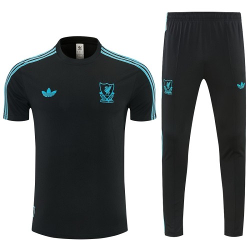 2026 Liverpool Black Short Sleeve Tracksuit + Long Pants