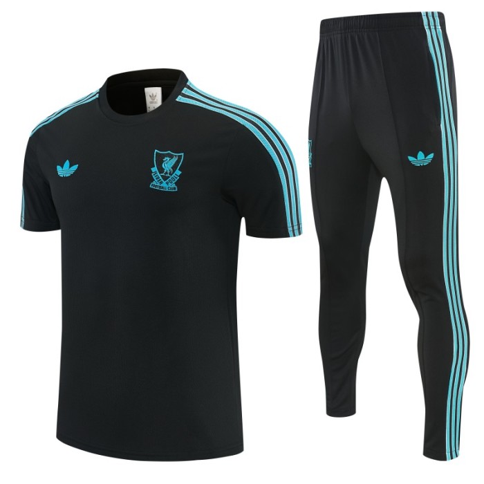 2026 Liverpool Black Short Sleeve Tracksuit + Long Pants