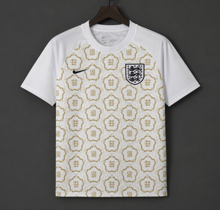 2026 England Women's 500th Game White Special Edition Training Jersey