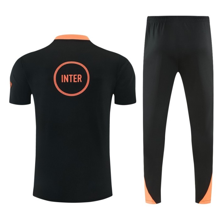 26/27 Inter Milan Dark Green with Fluid Wave  Short Sleeve Tracksuit + Long Pants