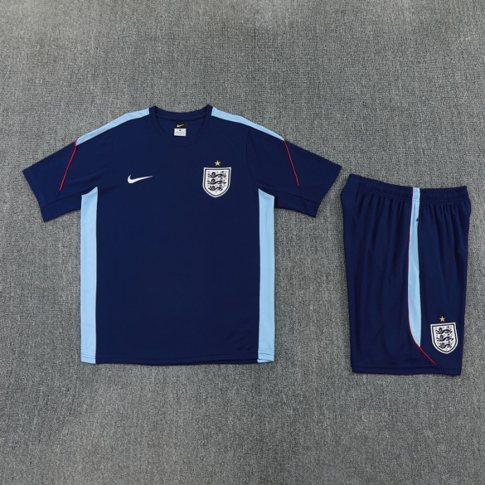 2026 England Navy Blue Short Sleeve + Soccer Shorts