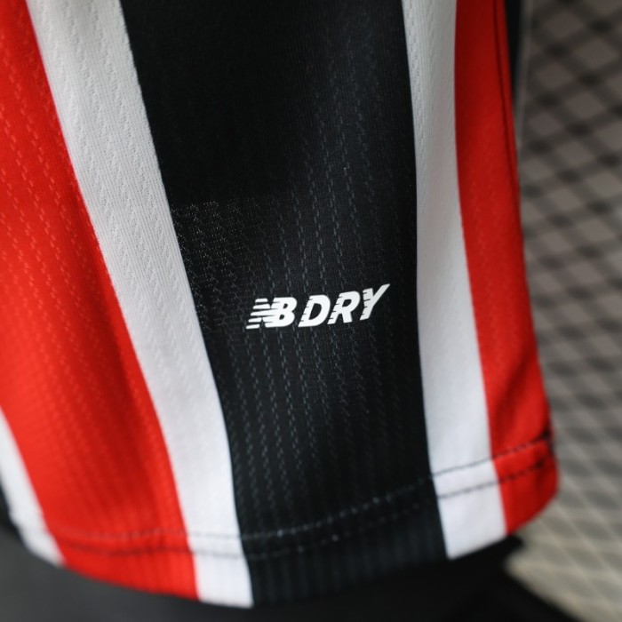 Player Version 26/27 São Paulo FC Away Red & Black Stripe  With White Collar Jersey