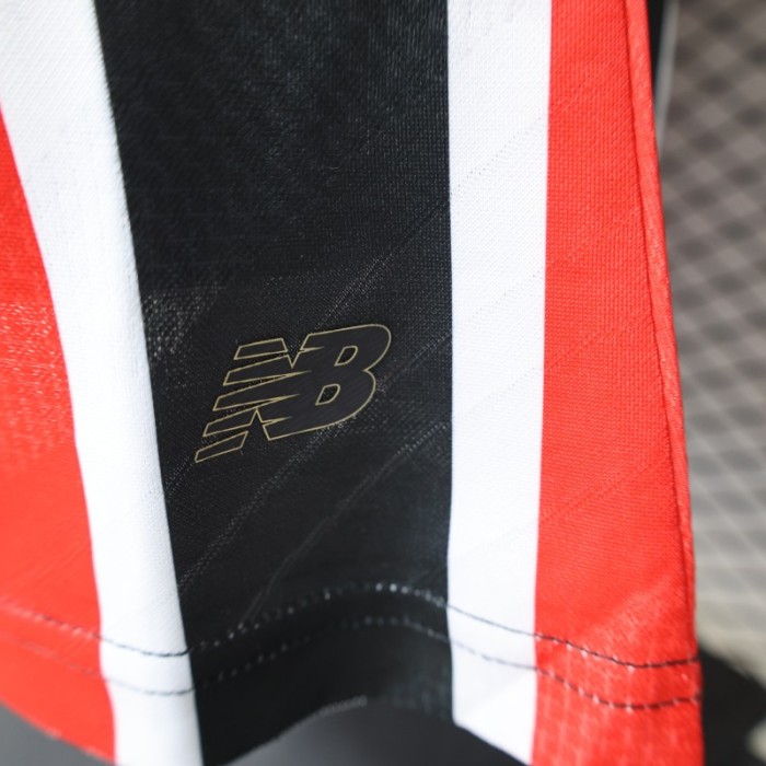 Player Version 26/27 São Paulo FC Away Red & Black Stripe  With White Collar Jersey