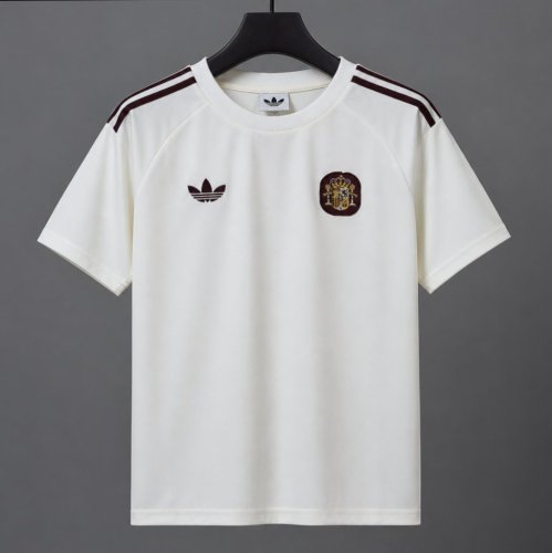 2026 Spain Adidas Originals T-Shirt - Off White/Burgundy Classic Jersey