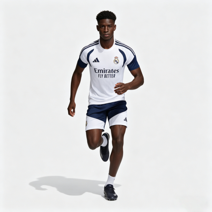 26/27 Real Madrid  White Short Sleeve+Soccer Shorts