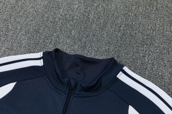 26/27 Real Madrid  Navy Blue  Half Zipper Jacket Tracksuit + Long Pants