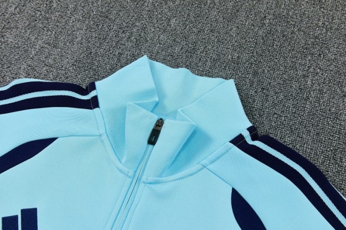2026 Argentina Sky Blue & Navy Blue Full Zipper Jacket Tracksuit + Long Pants (Home)