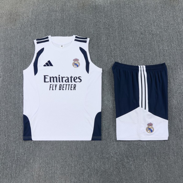 26/27 Real Madrid  White Sleeveless Vest Tracksuit + Short Pants