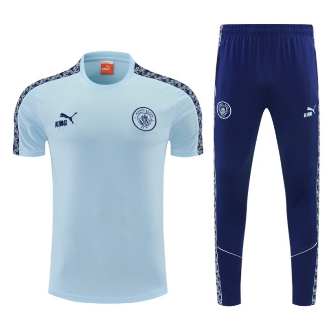 26/27 Manchester City Sky Blue Short Sleeve Tracksuit + Long Pants (Puma King / Home)