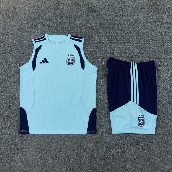 26/27 Argentina Sky Blue Sleeveless Training Vest +Soccer Shorts