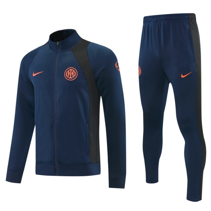 26/27 Inter Milan Navy Blue & Black Full Zipper Jacket Tracksuit + Long Pants