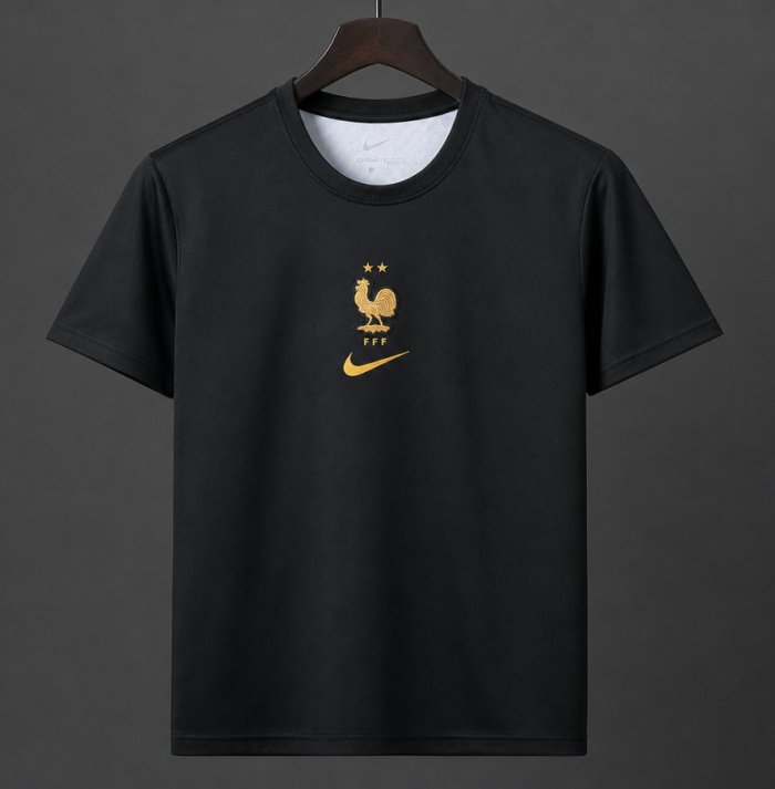 2026 France World Cup Premium Goalkeeper T-Shirt- Black/Orange
