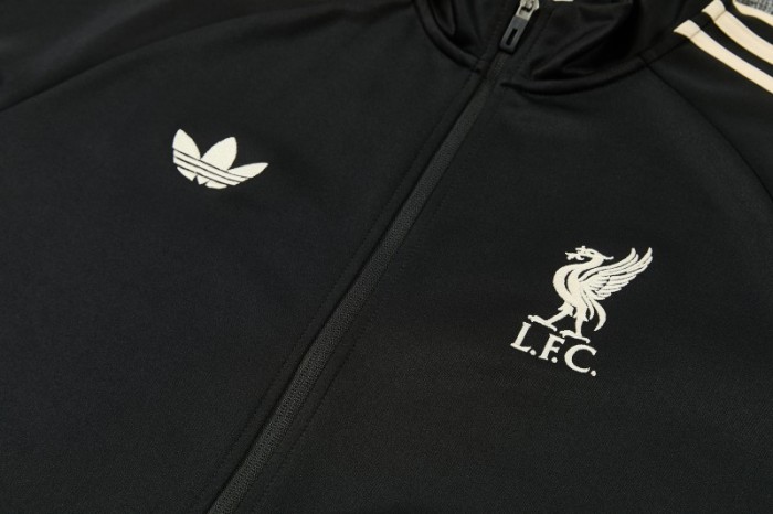 26/27 Liverpool Black & Cream Full Zipper Jacket Tracksuit + Long Pants
