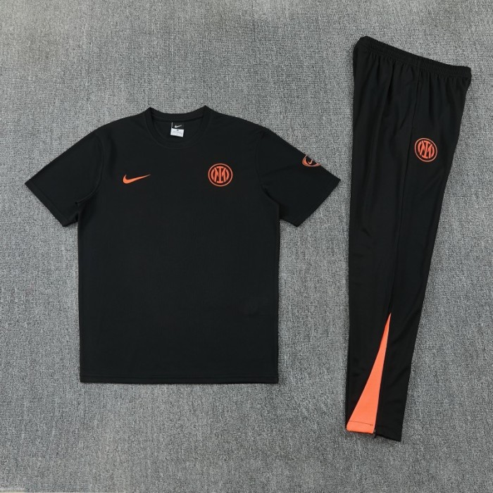 26/27 Inter Milan Black Short  Sleeve Tracksuit + Long Pants