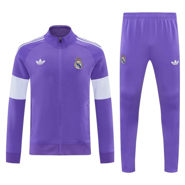 26/27 Real Madrid Purple Full Zipper Jacket Tracksuit + Long Pants