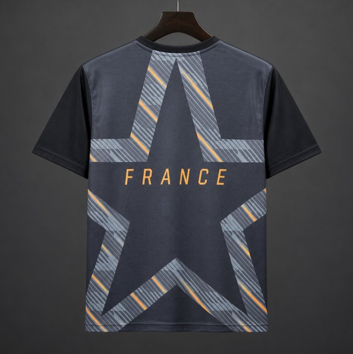 2026 France World Cup Premium Goalkeeper T-Shirt- Black/Orange