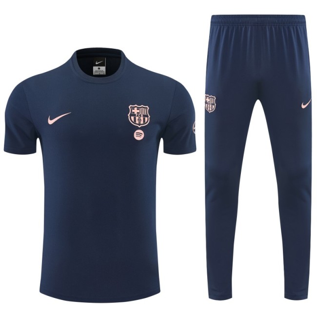 26/27 Barcelona Navy Blue Short Sleeve Tracksuit + Long Pants