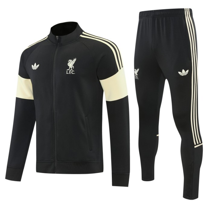 26/27 Liverpool Black & Cream Full Zipper Jacket Tracksuit + Long Pants