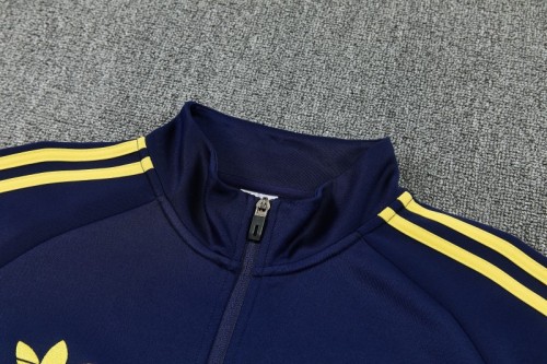 26/27 Arsenal Navy Blue & Yellow Full Zipper Jacket Tracksuit + Long Pants