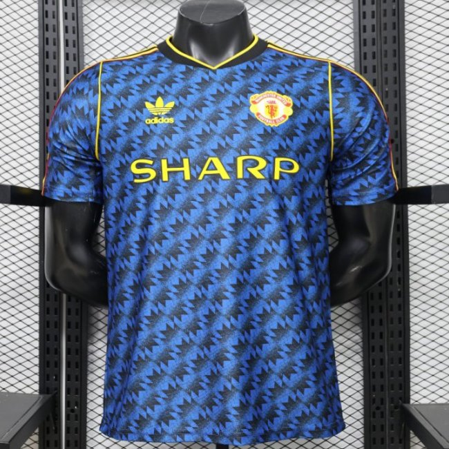 Player Version 2026 Manchester United Blue with Black Away Jersey