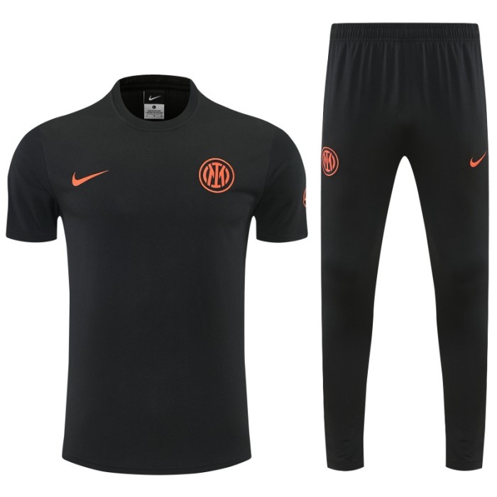 26/27 Inter Milan Black Short  Sleeve Tracksuit + Long Pants