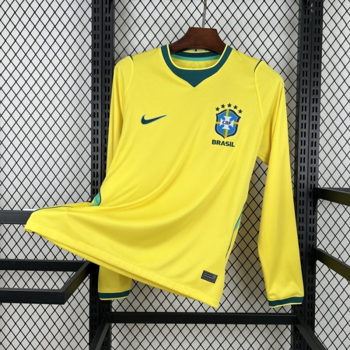 2026 Mens Brazil World Cup Home Long Sleeve Jersey