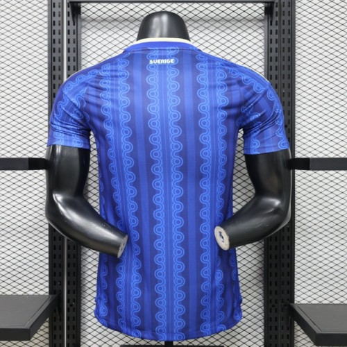 Player Version 2026 Sweden Blue with Tonal Chain Stripe  Away Jersey