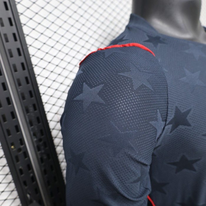 Player Version 2026 USA Navy Blue with Tonal Star  Long Sleeve Away Jersey