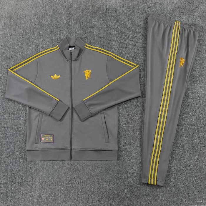 26/27 Manchester United Dark Gray Full Zipper Jacket+Long Pants