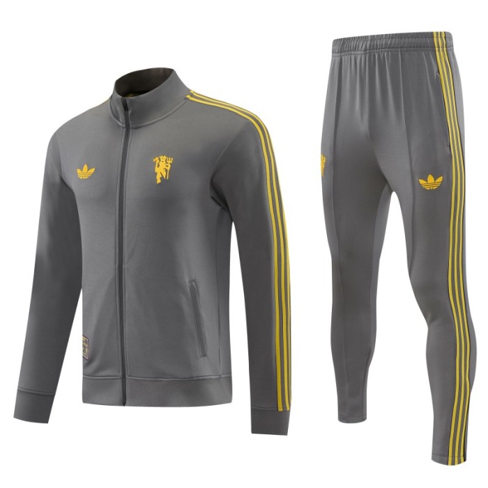 26/27 Manchester United Dark Gray Full Zipper Jacket+Long Pants