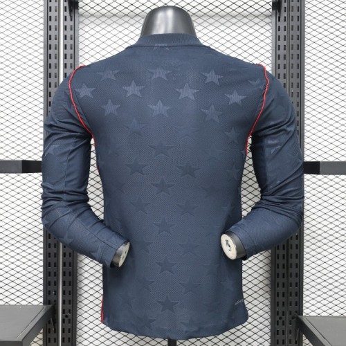 Player Version 2026 USA Navy Blue with Tonal Star  Long Sleeve Away Jersey