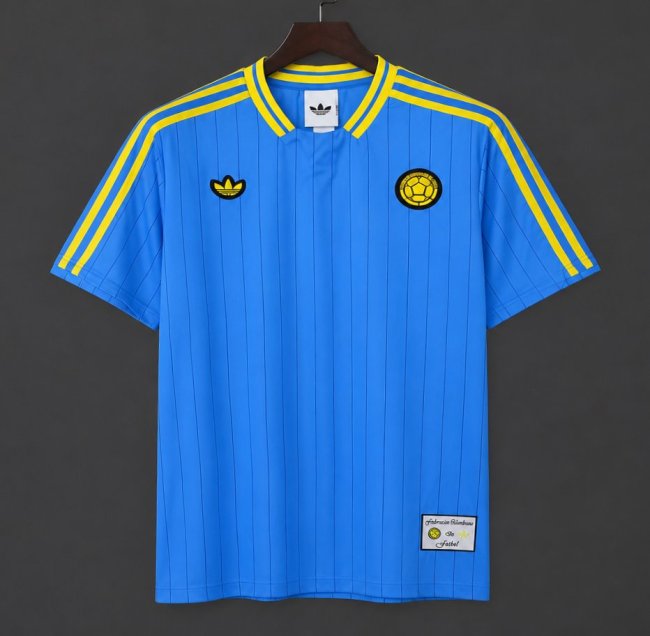 2026 Adidas Originals Colombia Terrace Icons Blue Jersey