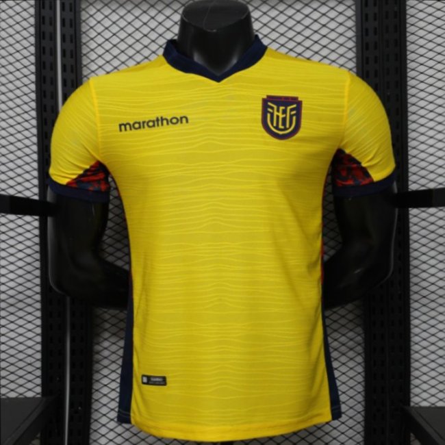 Player Version 2026 Ecuador Yellow with Tonal Wave Home Jersey