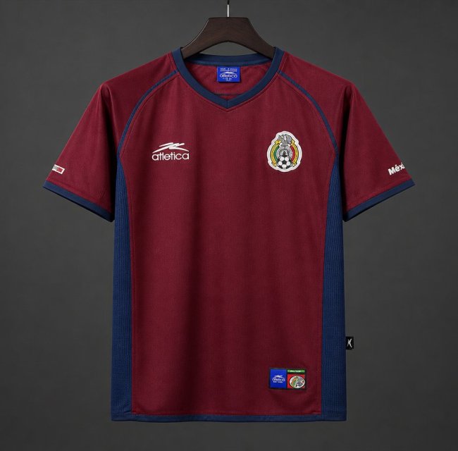 Retro 2002 Mexico World Cup Third Burgundy/Maroon Jersey
