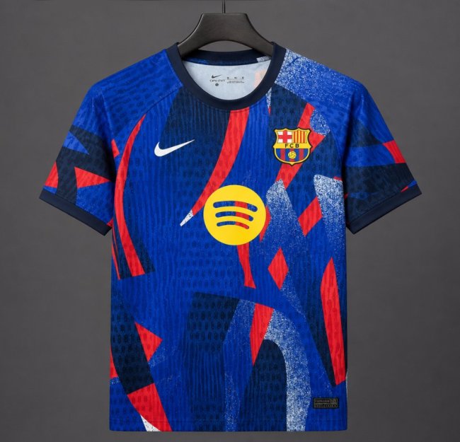 25/26 Barcelona Special Edition Pre-Match Abstract Brushstroke Design Jersey