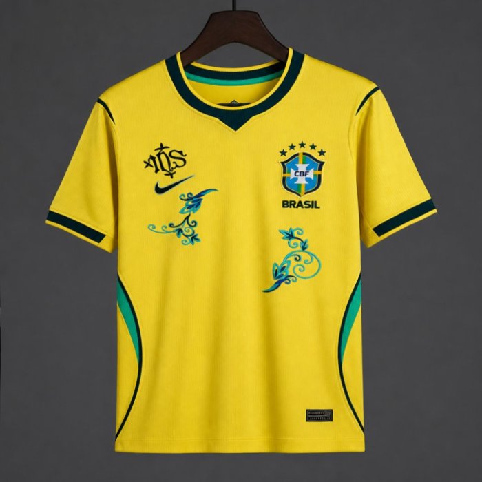 2026 Brazil 2026 Home Yellow/Blue  Floral Edition  Jersey