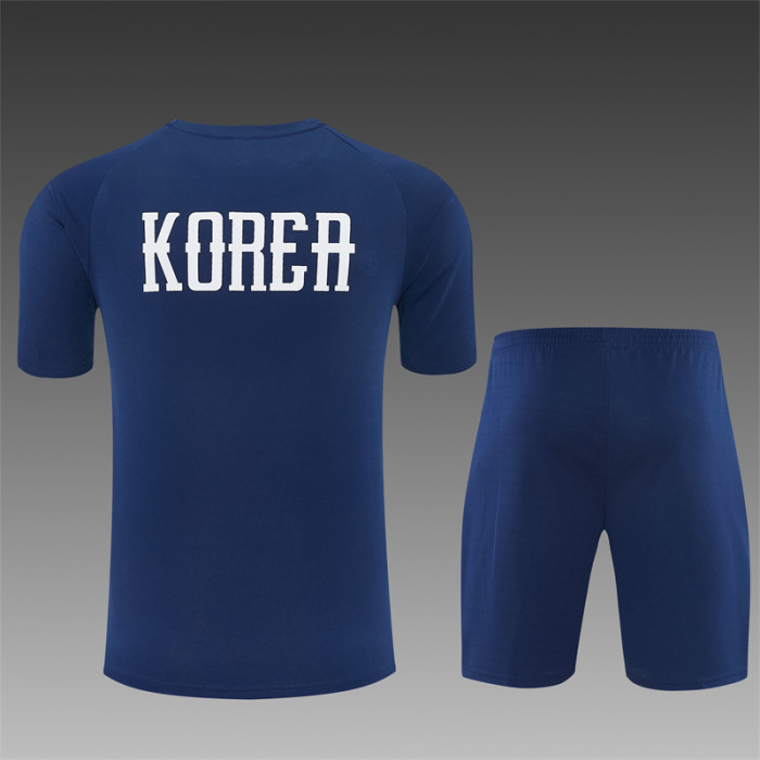26/27 Korea Away Navy Blue Short Sleeve + Soccer Shorts