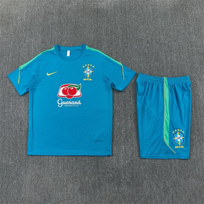 26/27 Brazil Third Teal Blue Short Sleeve + Soccer Shorts