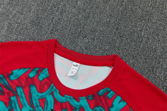 26/27 Portugal Third Red/Green Short Sleeve + Soccer Shorts