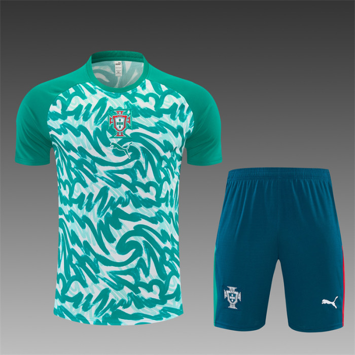 26/27 Portugal Third Green Short Sleeve + Soccer Shorts