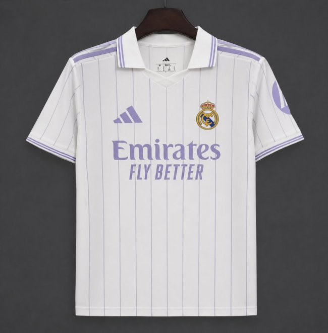 26/27 Real Madrid Vintage Style White POLO Jersey
