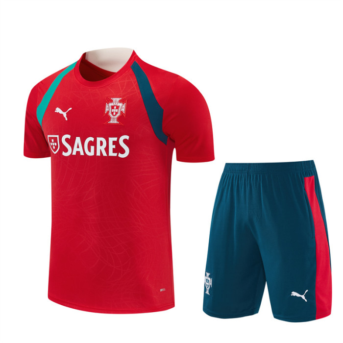 26/27 Portugal Home Red Short Sleeve + Soccer Shorts
